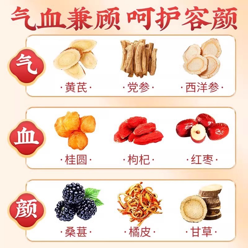 北京同仁堂西洋参桂圆党参黄芪茶女人养生茶双补|气血批发代发|undefined