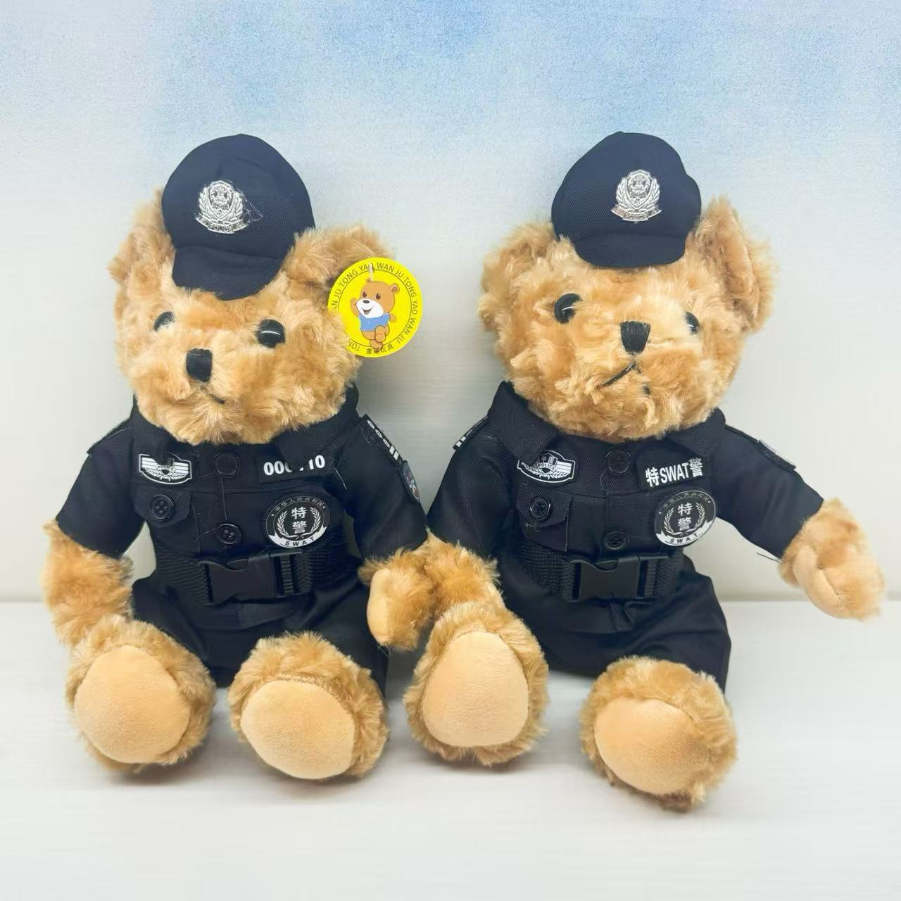 Oso de peluche, uniforme de peluche, vestido de oso, muñeco de oso, traje de montar reflectante, muñeco de muñeca, muñeco de policía de tránsito