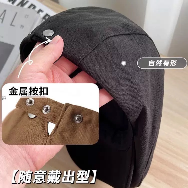英伦风复古前进帽女春秋季百搭反戴贝雷帽时尚大头围显脸小帽子潮|undefined