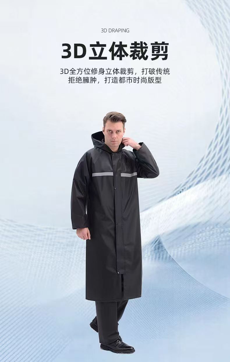 Capa de lluvia gruesa todo el cuerpo impermeable con capuzas de tela de oxford integral impermeable patrulla al aire libre