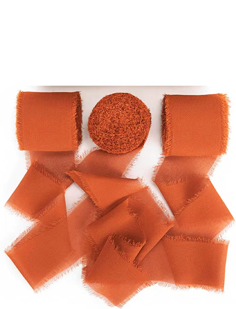 INS deshilachado gasa cinta ramo de la boda borla cinta arco decoración hilo de nieve tira de tela de seda