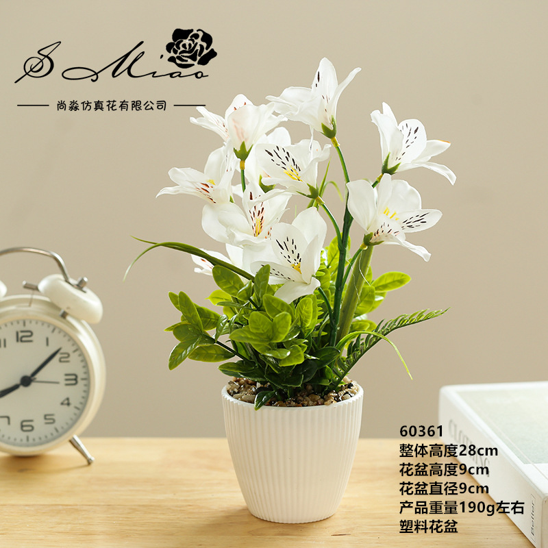 Flor artificial 10-cabeza pequeña huilan bonsai flor artificial bonsai fábrica suministro directo decoración interior pequeños adornos entrega de una sola pieza
