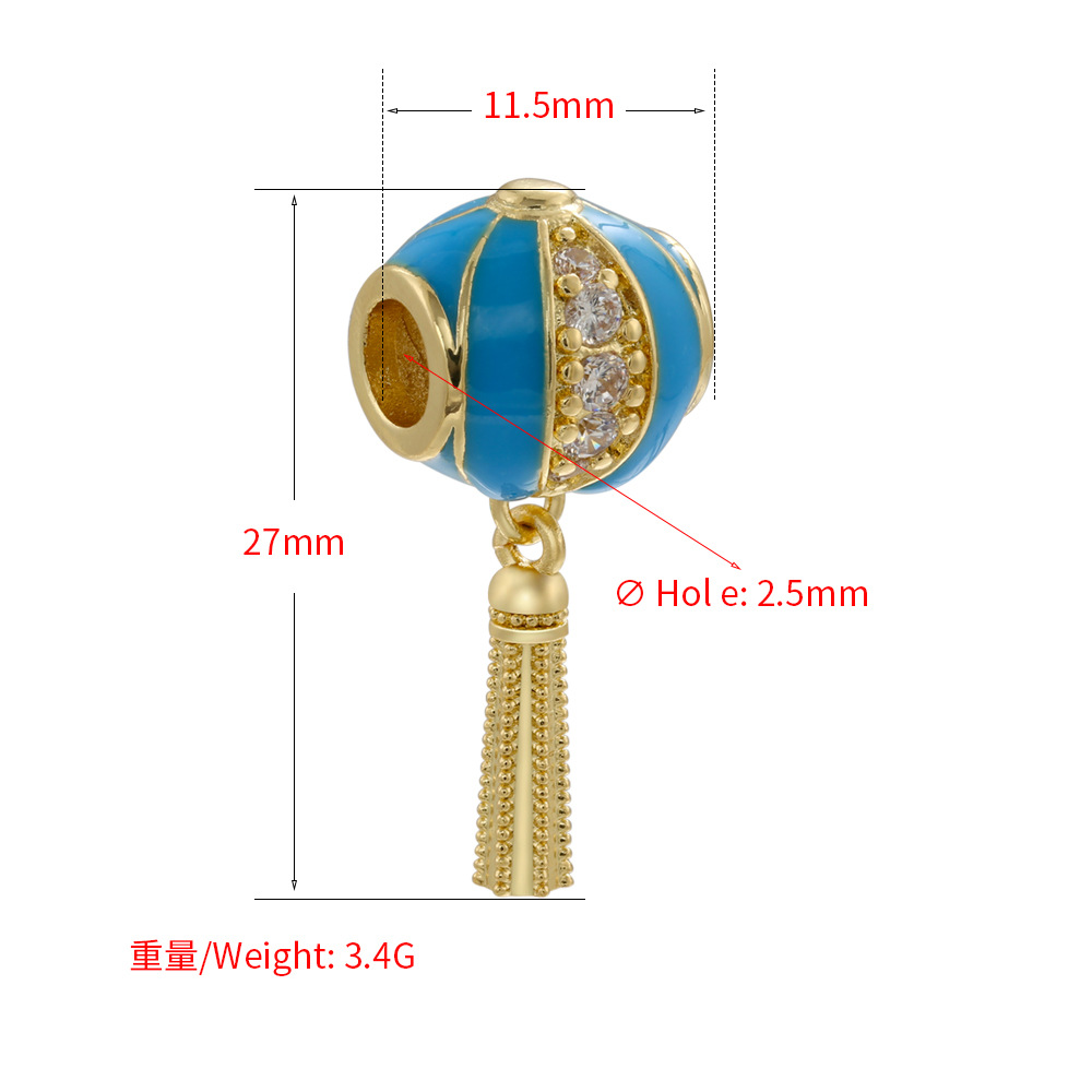Zircon Drip Oil Beads Lantern-shaped Tassel Beads Diy Jewelry Accessories display picture 3