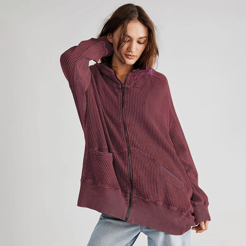 2025 Autumn New Arrival Comfortable Commuting Slimming Pocket Design Loose Versatile Textured Hooded Sweatshirt Jacket 2025 Autumn New Arrival Comfortable Commuting Slimming Pocket Design Loose Versatile Textured Hooded Sweatshirt Jacket