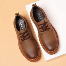 男士四季皮鞋新款英伦真皮高档原创潮流低跟超软时尚休闲软牛筋底