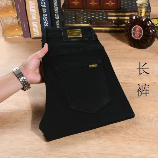 High-End Trendy Men's Slim Straight-Leg Jeans Business Casual Pants Youth Fashion Simple Versatile Denim