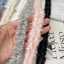 新款2厘米宽小香风纸花拼金diy服装鞋帽花边条黑色白色彩色毛边款