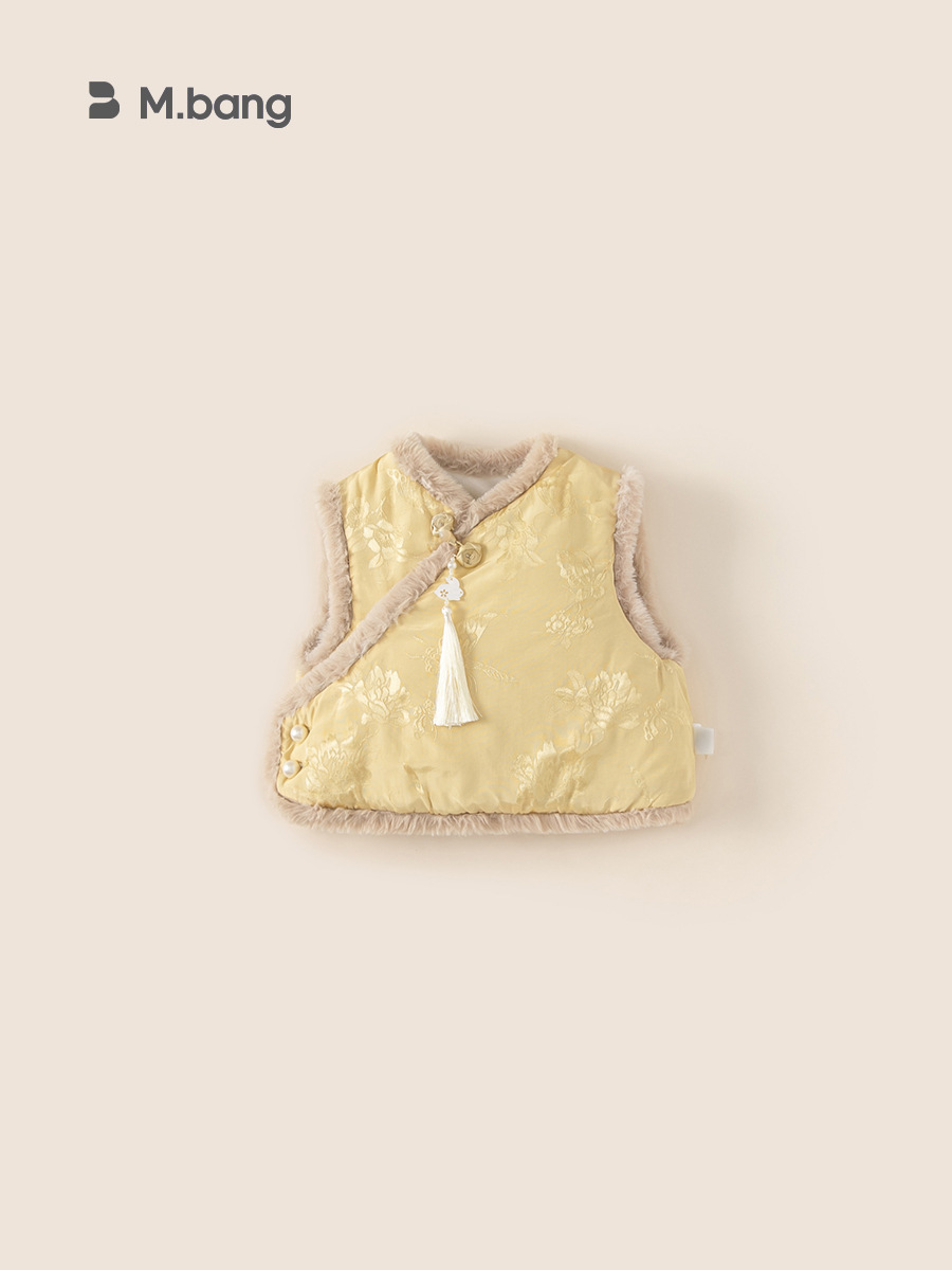 Youbao ropa para niños invierno niñas más chaleco de terciopelo invierno nuevos niños nuevo estilo chino estilo chino traje Tang chaleco de bebé femenino