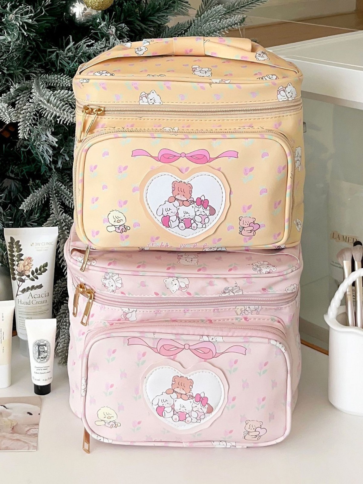 Mikko Princess Ürəkli Kosmetik Çanta, Böyük Tutumlu