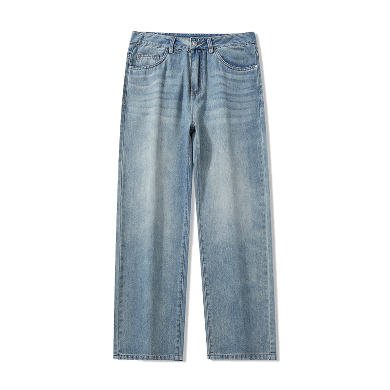 2025 Spring and Summer New Loose Jeans Men's Trendy Brand Versatile Casual Thin Breathable Lyocell Tencel Straight Pants