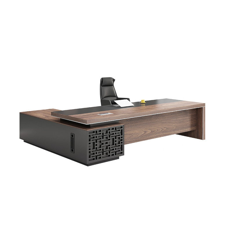 Escritorio de oficina simple y moderno con combinación de gabinete lateral Escritorio de oficina de gama alta