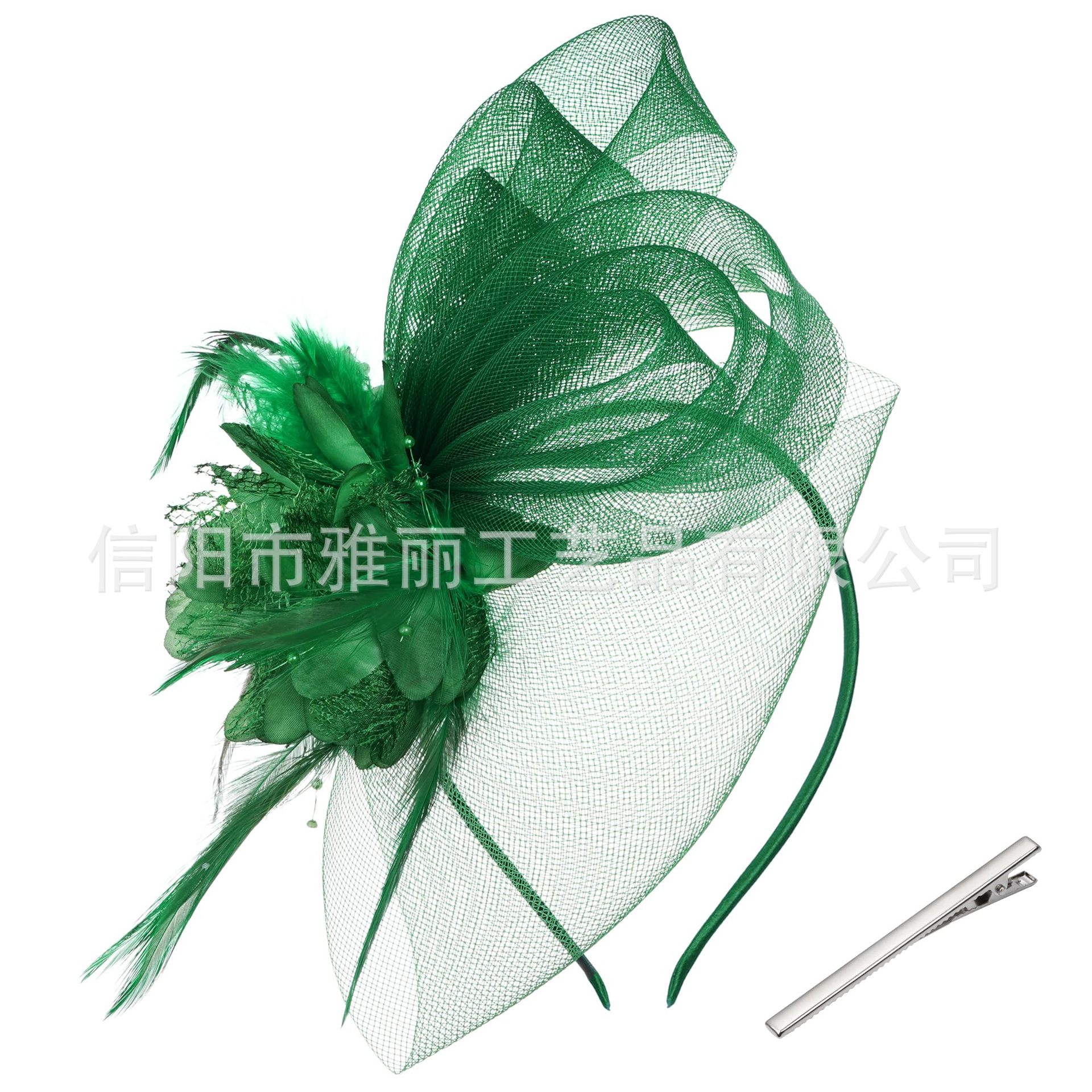 Cross-Border Best-Selling European and American Tea Party Hats, Women's Hats, Bridal Floral Mesh Feather Headbands, Horse Racing Festival Headwear for Girls
