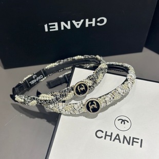 Korean Autumn Pearl Wrap Hair Band Texture Small Chanel Style All-match Headband High Elegant Fashion Hair Accessories Hair Clips for Women