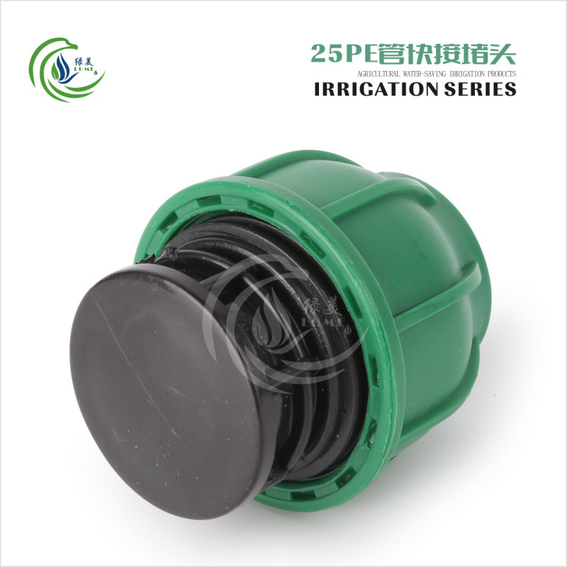 PE conector rápido sin fusión en caliente tubería de agua conexión rápida codo directo tee accesorios de tubería de agua de riego agrícola conexión rápida tapa verde