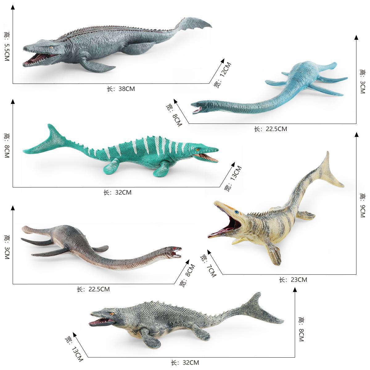 Animal de simulación transfronteriza modelo de dinosaurio Jurásico animal marino dragón Dragón de mar escritorio estático adornos hechos a mano