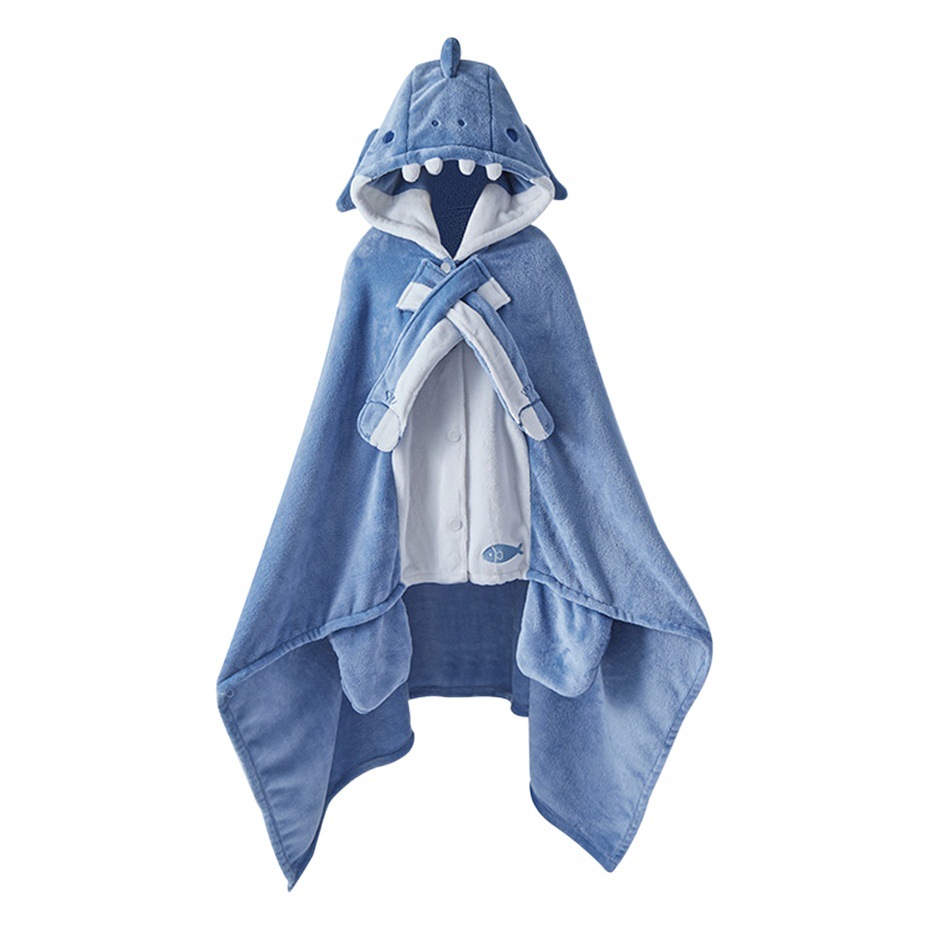 Luna tiburón aire acondicionado manta coral fleece almuerzo pijamas mantón del Cabo con capucha camisón lindo homewear