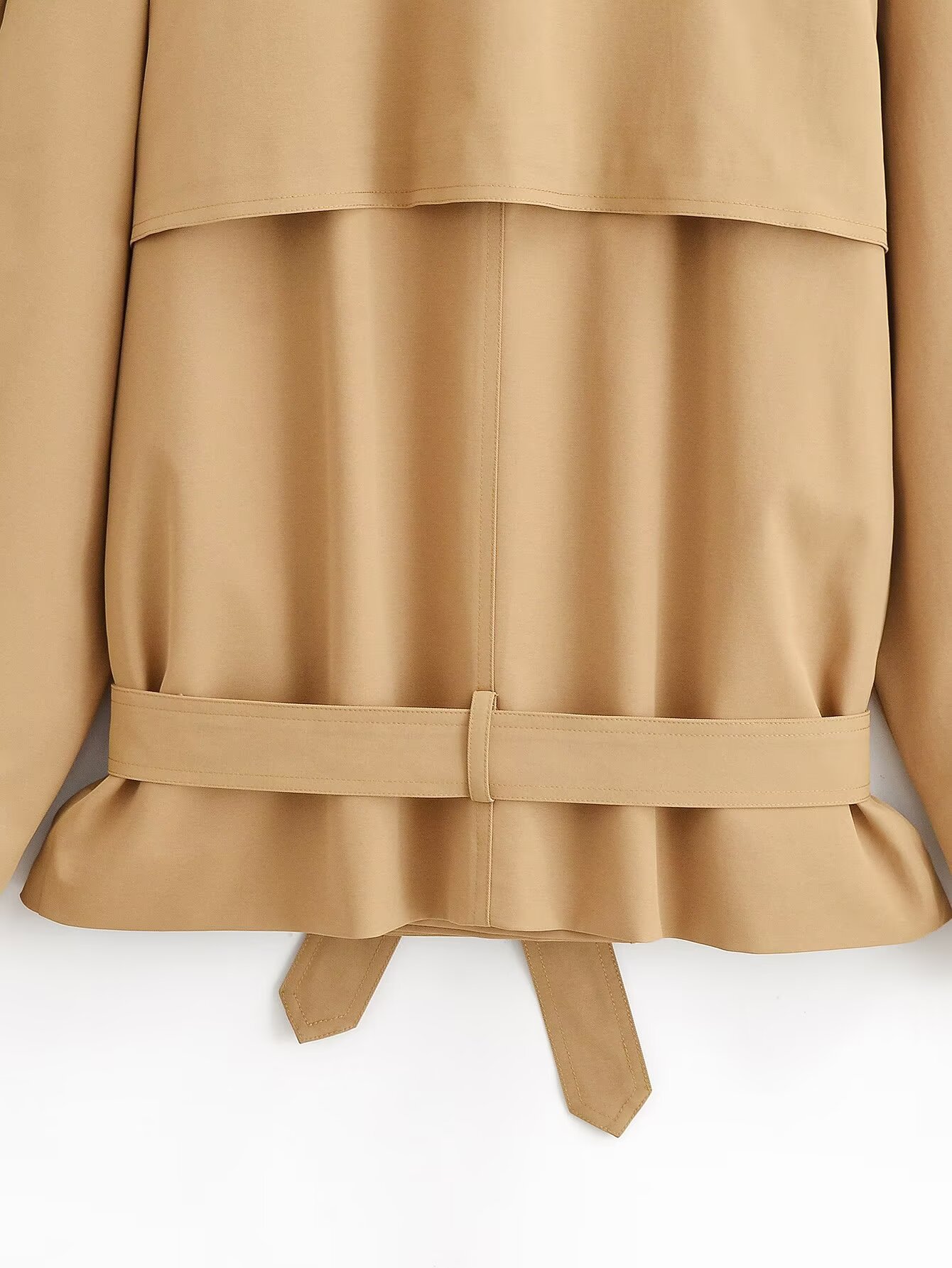 Trench corto da donna con collo alto giacca alla moda_voghion.com