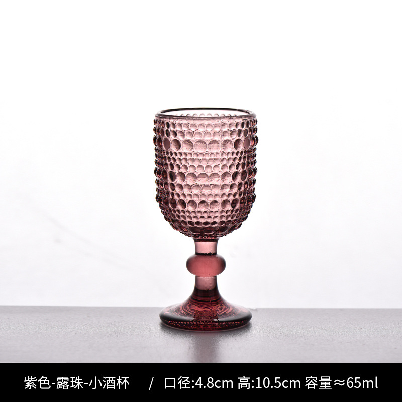 Copa de rayas verticales de vidrio retro europeo, copa de vino tinto, copa de postre alto de helado, copa de vino de frutas de uva de champán casero