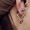 Fashionable universal retro metal chain, earrings, European style, simple and elegant design, wholesale