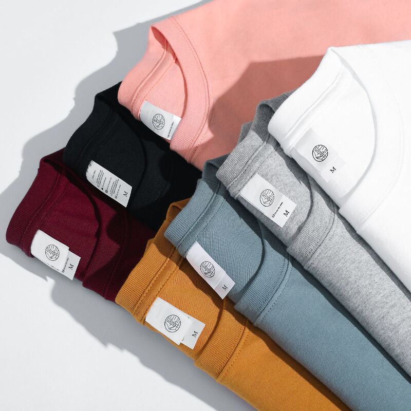 210g Heavy Cotton Short-sleeved T-shirt for Men and Women Solid Color Loose Summer White Men's T-shirt Half-sleeved T-shirt