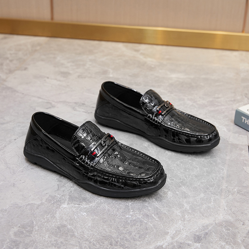 Nuovo set di scarpe comode da uomo in pelle con stampa alla moda, tendenza casual_voghion.com