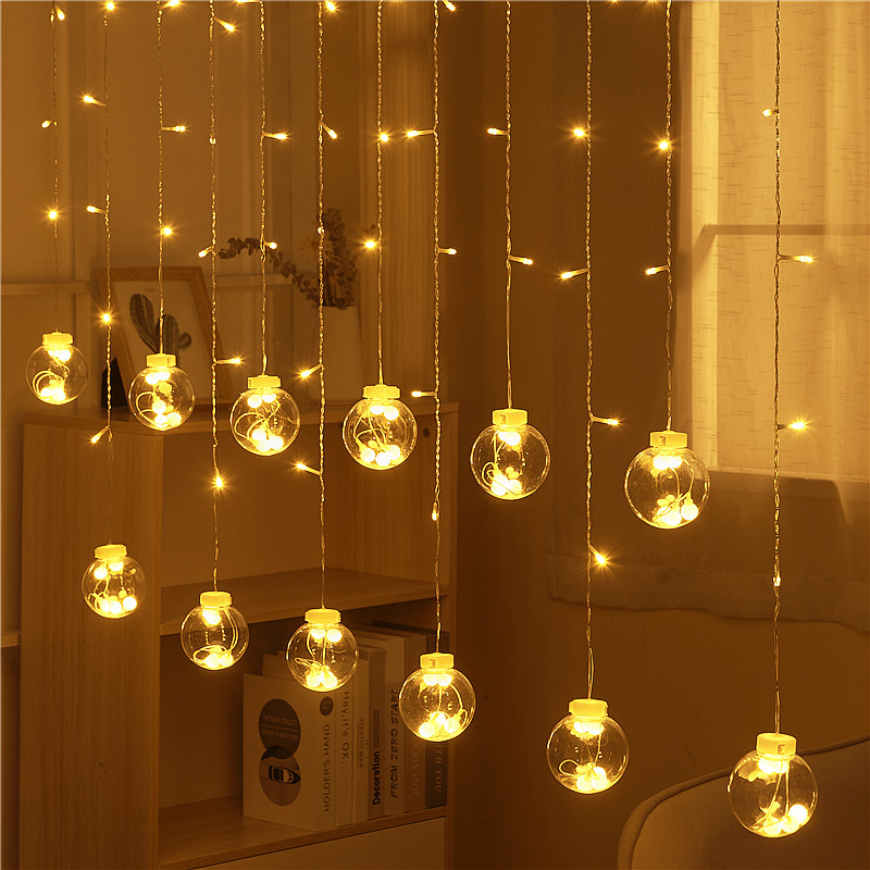 LED de color cadena de luces estrella cadena de luces decoración de Navidad dormitorio ambiente de luz de diseño esfera alta luz de cortina baja