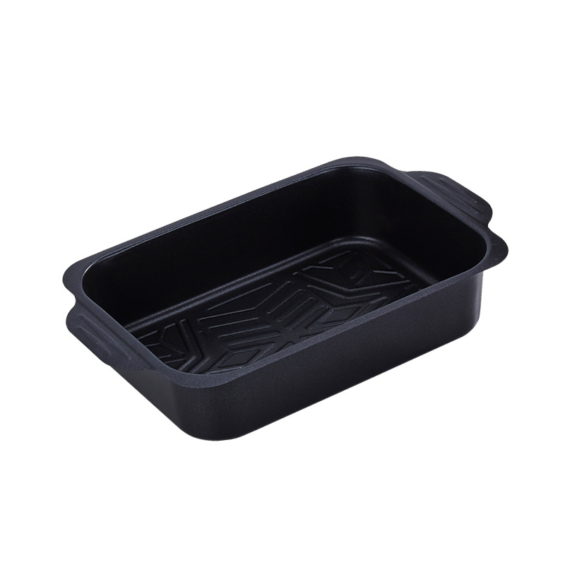 Bandeja Honda Rectangular para Asar de Hierro Antiadherente Apto para Inducción para Cocina Doméstica