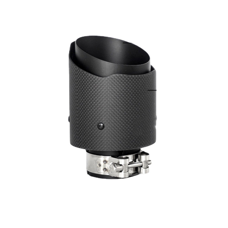 Todo negro de un solo tubo de fibra de carbono Scorpio cola garganta 101mm Modificación del tubo de escape del coche universal de fibra de carbono cola garganta