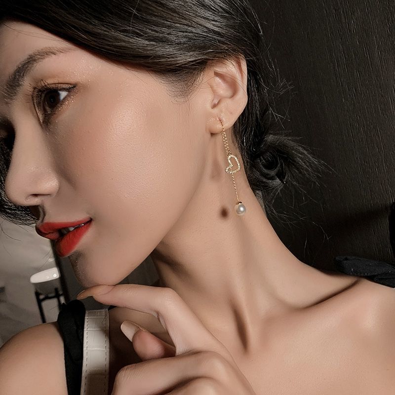 Elegant Lady Heart Shape Alloy Plating Inlay Artificial Gemstones Women's Drop Earrings display picture 3