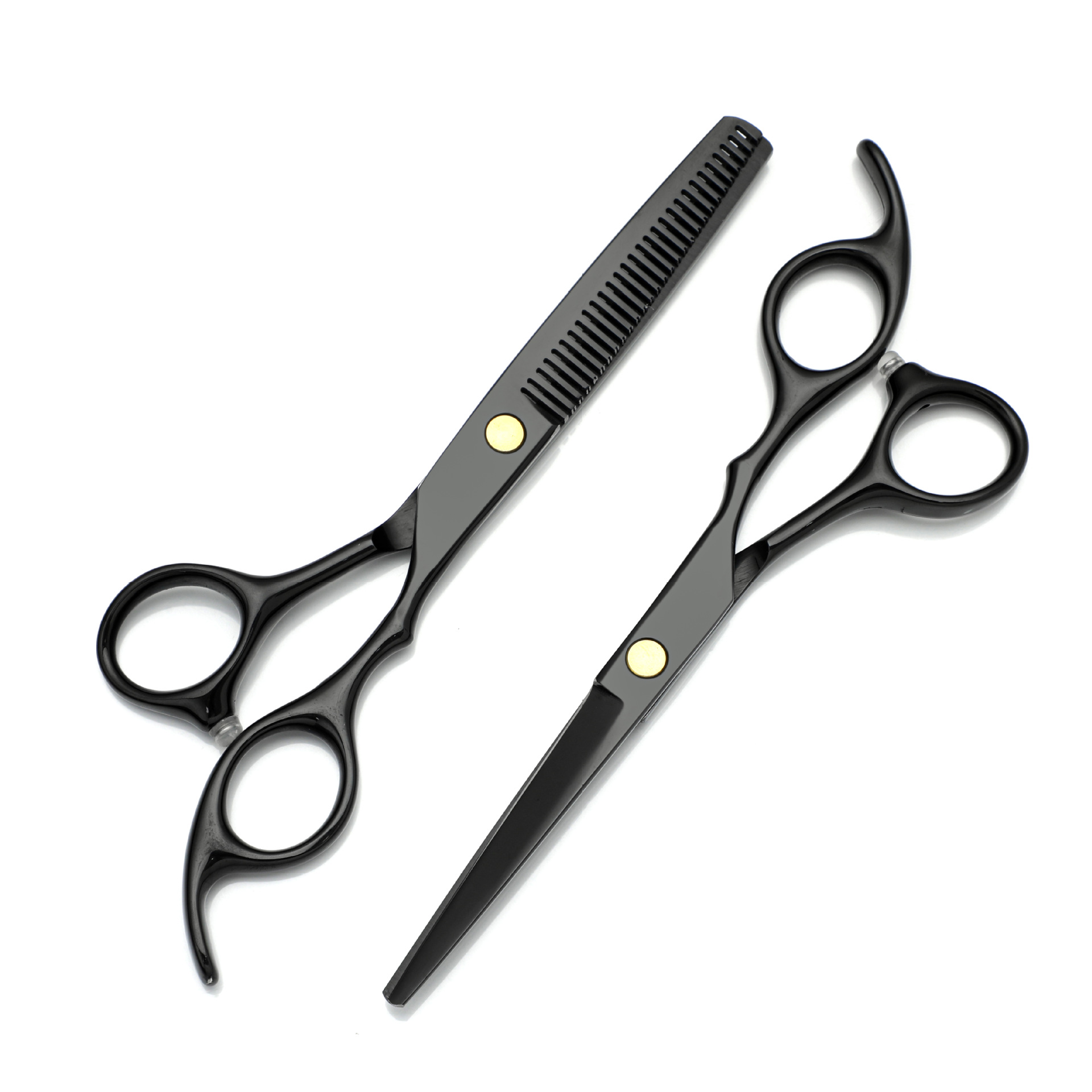 理发剪刀黑色特氟龙专业黑金套装牙剪平剪剪头发工具美发剪刀裁剪