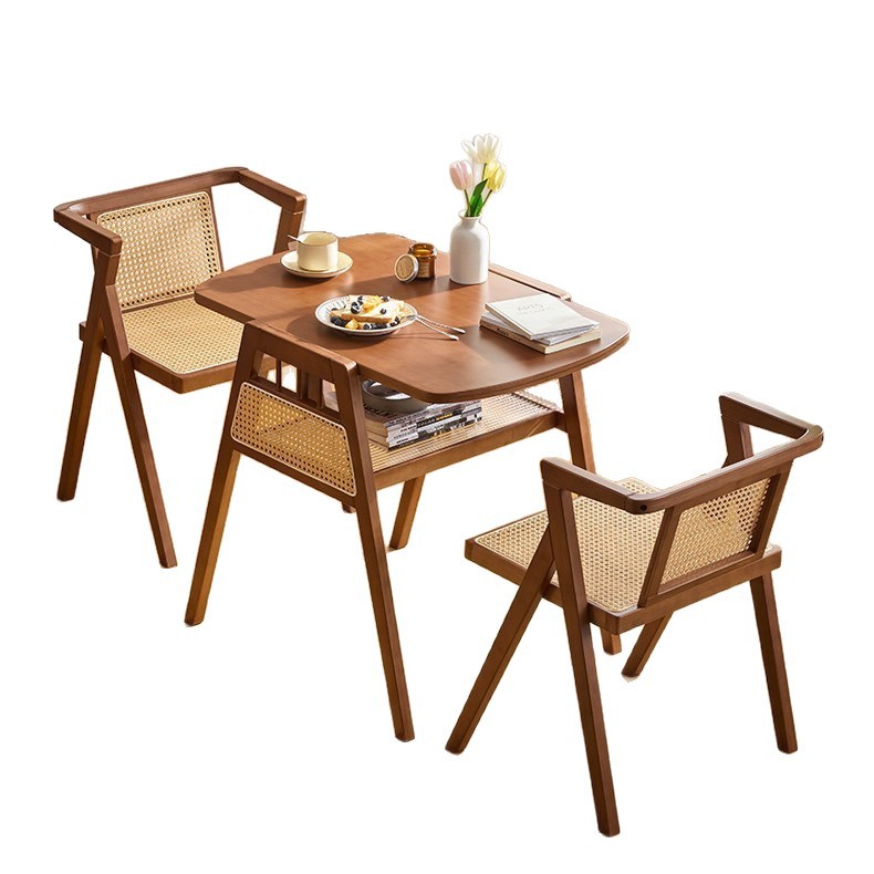 Combinación de mesa y silla de té con balcón, silla de ratán de ocio, una mesa, dos sillas, mini mesa de té pequeña, patio, patio, patio, juego de tres piezas al aire libre image 6