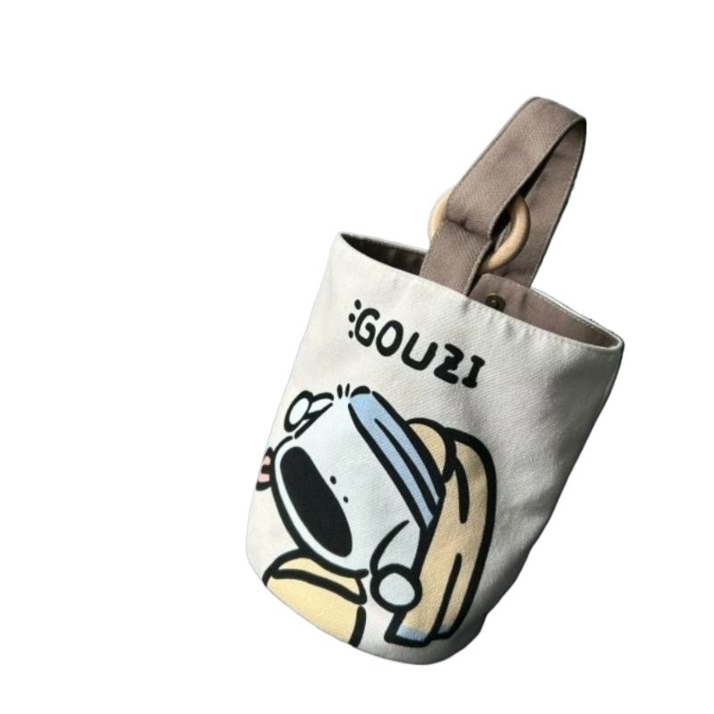 직장인 휴대용 핸드백 캔버스 버킷 가방 귀여운 버킷 손으로 들고 점심 가방 BAOMA 외출 핸드백