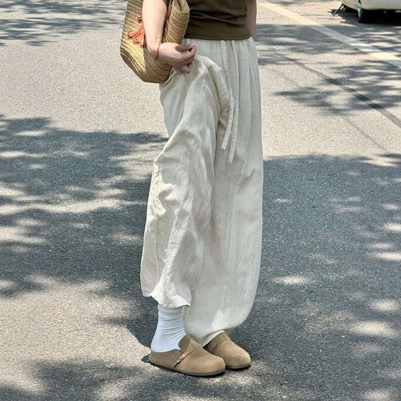 Summer Cool-Feel Maternity Lyocell Wide-Leg Pants New Style Summer Walking Pants Plus Size Slimming Wide-Leg Pants for Plus-Size Women