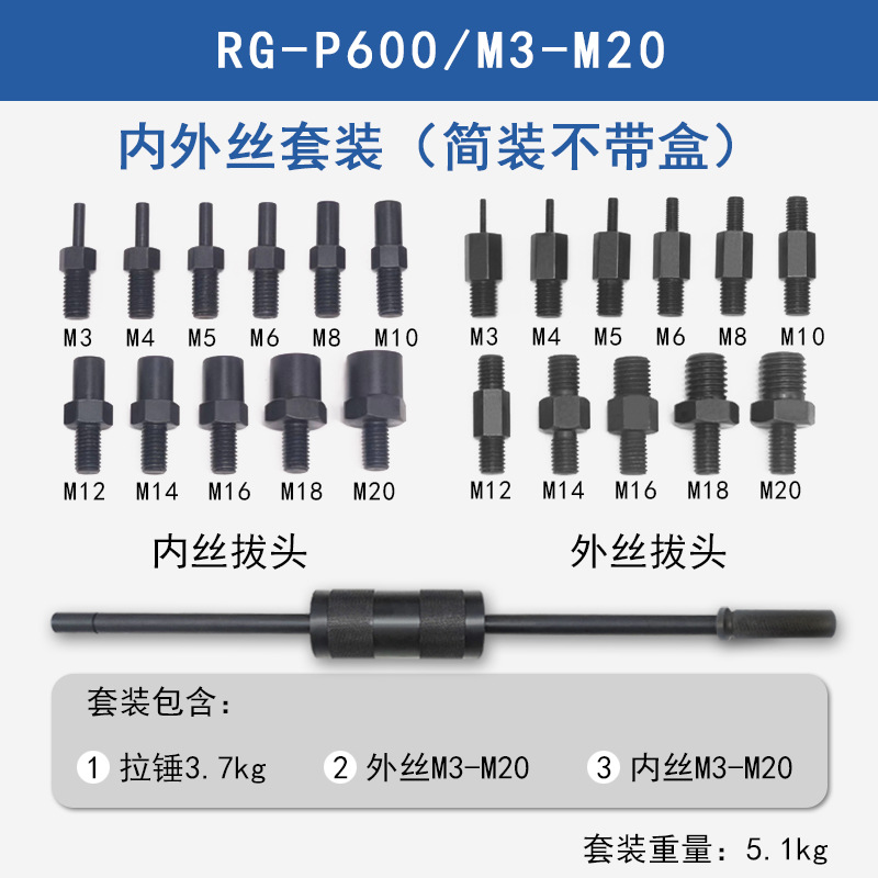 Manual extractor P400/P600 dibujo mecánico martillo M3-M20 rosca interna y externa posicionamiento cónico herramienta de eliminación