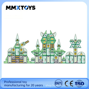 Thickened Magnetic Core 4D Color Printed Magnetic Sheet Kidsren's Versatile DIY Building Block Scene Puzzle Assembly Toys for Boys and Girls