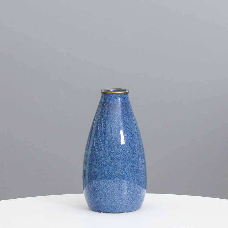 Moderno simple rojo cerámica pequeño florero decoración flor seca arreglo salón TV gabinete decoración del hogar flor Ware al por mayor