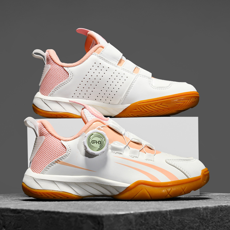 Rotary Buckle Badminton Shoes for Boys and Girls, Professional Competition Training Shoes, Lightweight Wear-Resistant Table Tennis Shoes, Sports Shoes