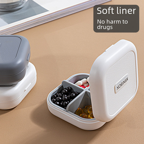 Amazon Portable Simple Sealed Medicine Box Moistureproof Weekly Pill Box Dividing Storage Box PP Plastic Box