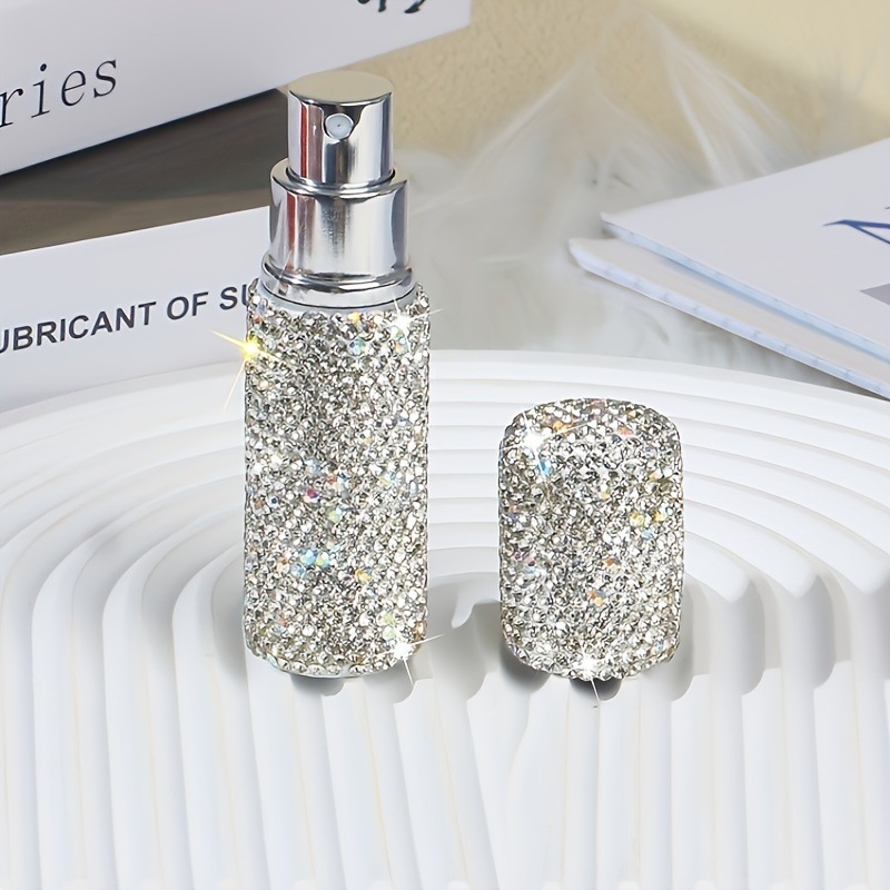 现货供镶钻压盖香水分装瓶跨境专供钻石盖5ml玻璃瓶补水小容量