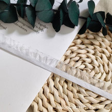 木耳带精美单层银边蕾丝弹力花边窗帘服饰布料白色1.5