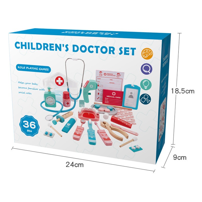 Educación temprana simulación de madera Casa de juego niño doctor traje enfermera dentista juego de rol juguetes educativos interactivos