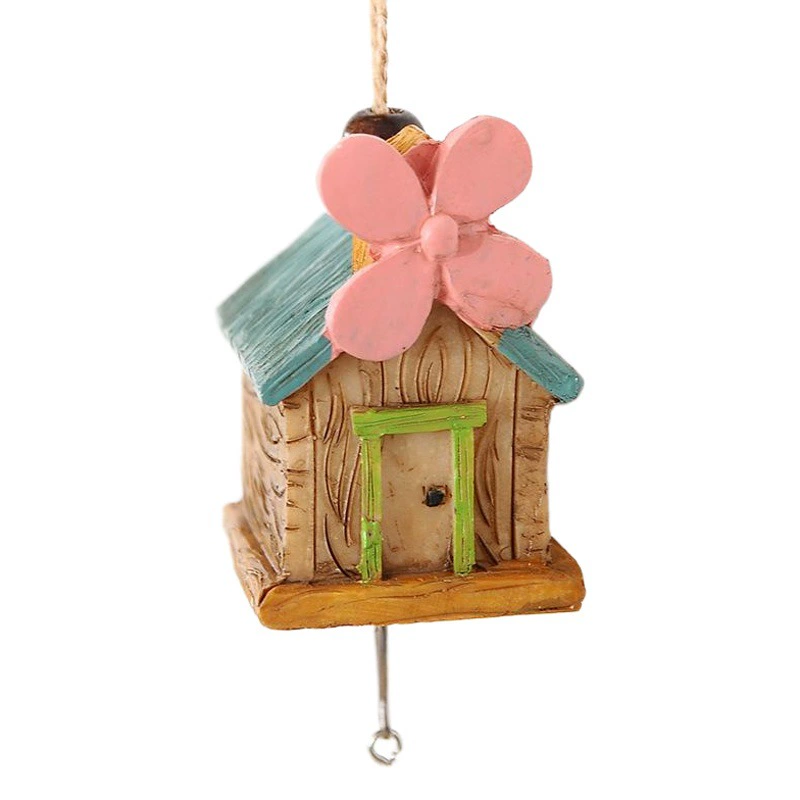 Японский стиль четырехлистный Цветочный дом из смолы колокольчики креативный с колокольчиком подвесное украшение Zakka украшение двери