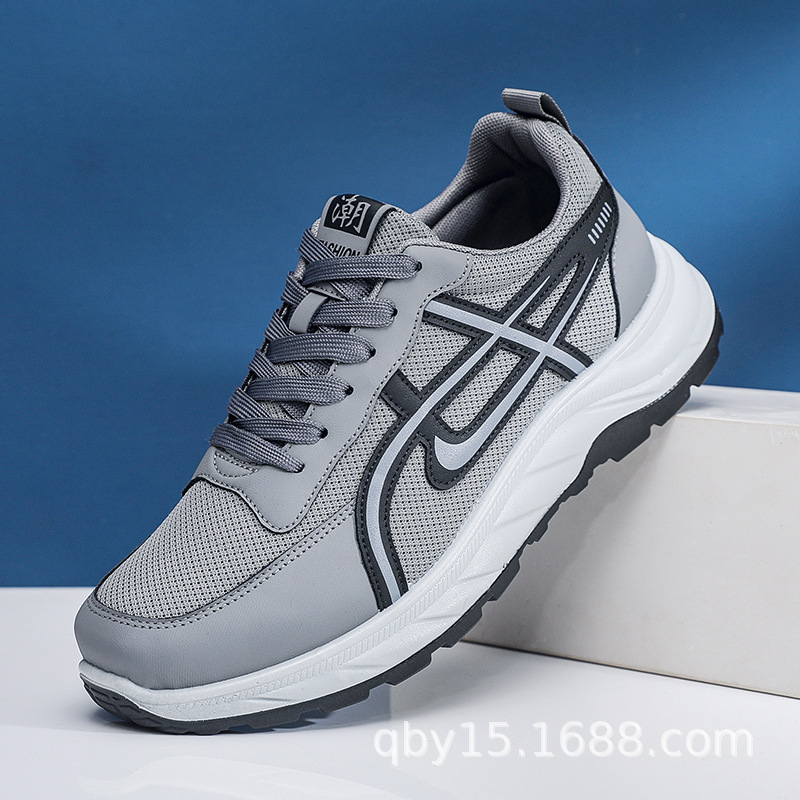 Middle-aged and elderly walking shoes men's breathable mesh shoes soft-soled non-slip walking shoes for the elderly sports casual shoes dad shoes