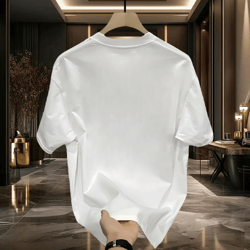 T-shirt d'été à manches courtes et col rond pour homme, style rétro américain_voghion.com