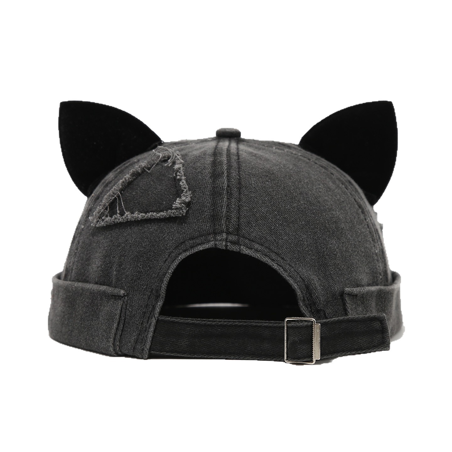 Gorra de propietario de orejas de zorro retro, costura de lavado de marea para mujer, sombrero de piel de melón viejo, sombrero de estudiante personalizado de hip-hop sin aleros image 6