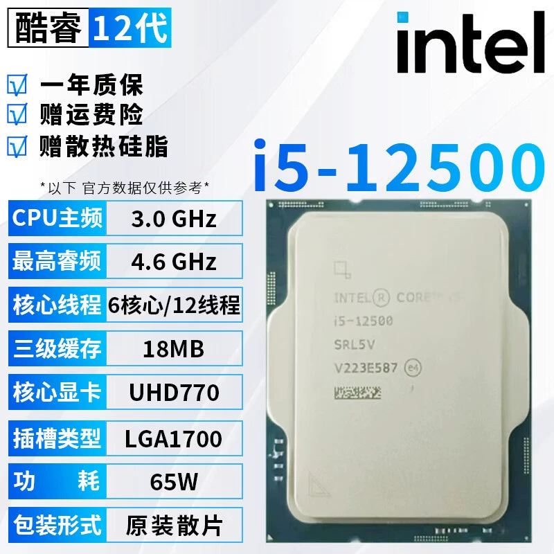 Процессоры Intel 12-го поколения Core i3/i5/i7/i9, 1700 контактов, i5 12400F