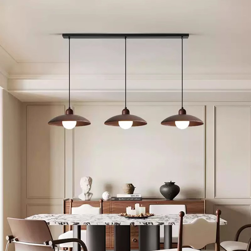 Lámparas de restaurante de estilo antiguo estilo japonés retrógrado de madera de nuez bar de dormitorio candelabros de sala de estar