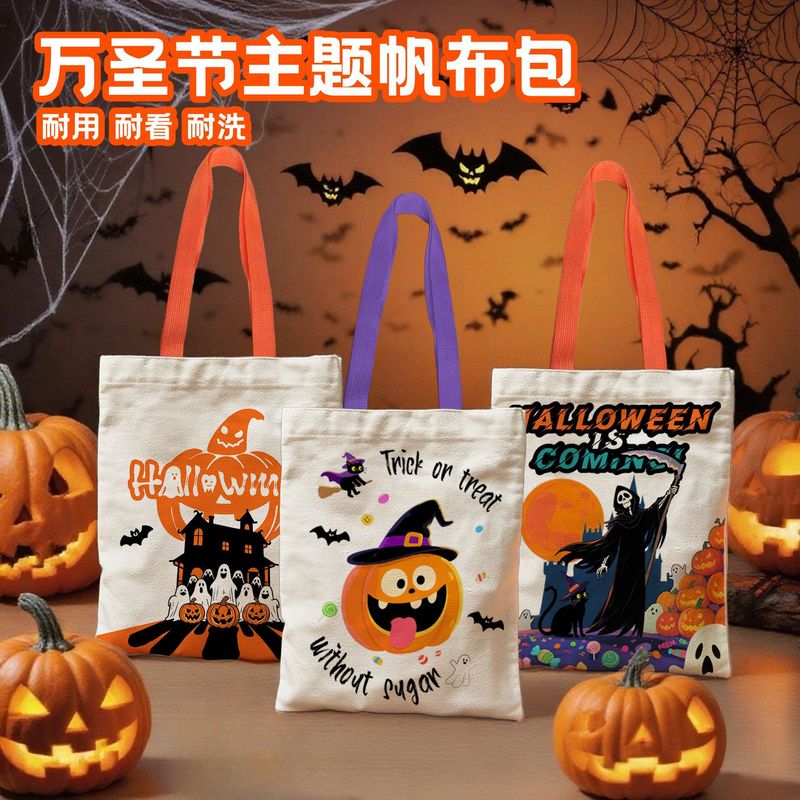 クロスボーダーハロウィンキャンバスバッグ魔女ゴーストフェスティバルパーティー幼稚園キャンディーギフトバッグギフトショッピングモール包装袋|undefined