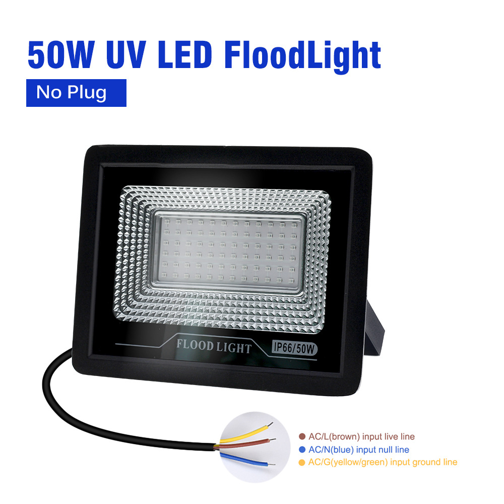 Foco LED UV de 100W 395nm, lámpara ultravioleta para curado UV y detección fluorescente