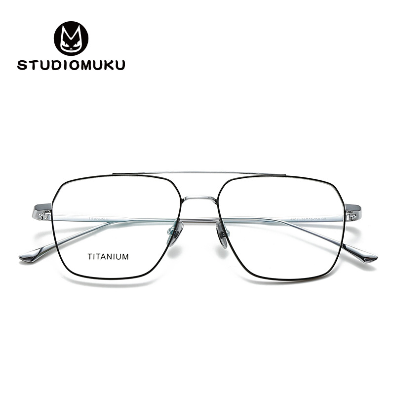 STUDIOMUKU gafas de madera cool trajes matones llenos de temperamento de gran hombre marco de espejo espejo de luz plana